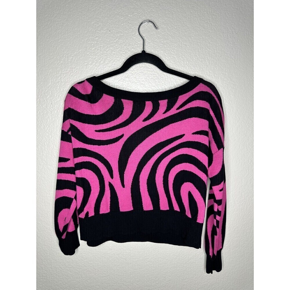 NEW Bar III Sweater Womens Petite Medium Zebra Swirl Crewneck Pullover - Picture 5 of 5